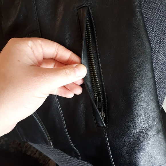 Women's Black Leather Jacket from Sears, Size Medium (8-10) - Picture 6 of 8